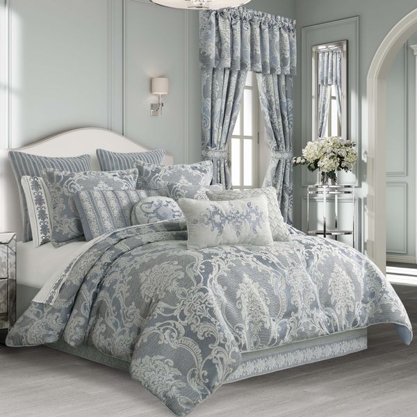Queensbury Steel Blue 4 Piece Comforter Set