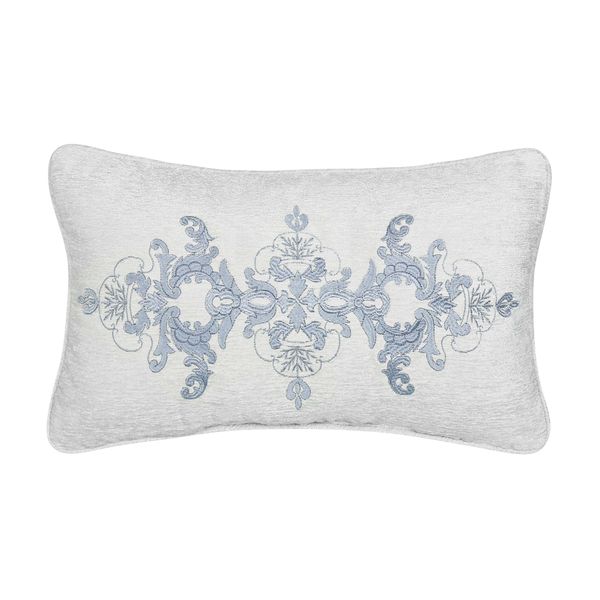 Queensbury Steel Blue Boudoir Decorative Throw Pillow 21" x 13"