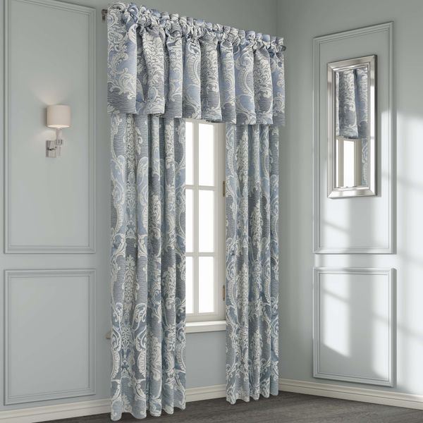 Queensbury Steel Blue Window Panel Pair