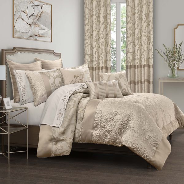 Spectra Taupe 3 Piece Comforter Set