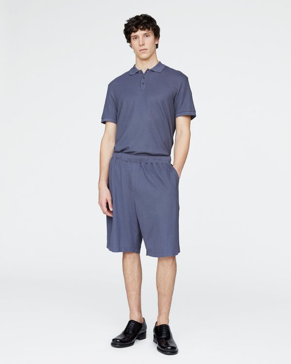 Pima Cotton Pique Shorts - Dusk Blue
