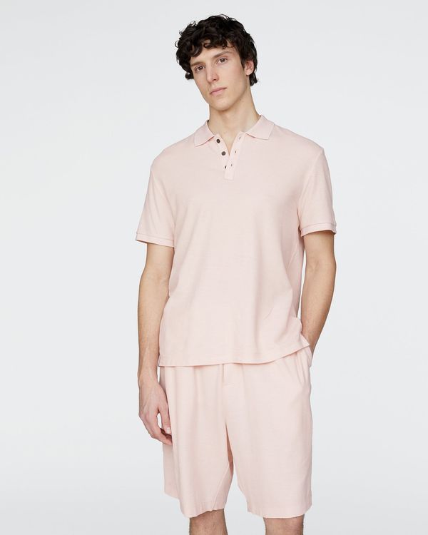 Pima Cotton Pique Polo - Faded Rose