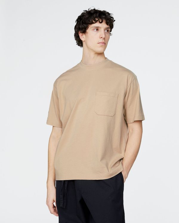 Heavyweight Jersey Crew Neck Pocket Tee - Macadamia