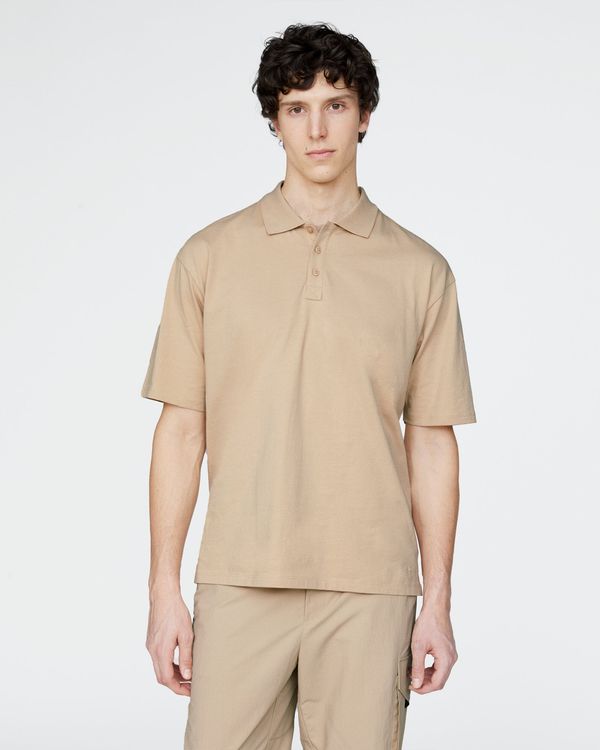 Heavyweight Jersey Polo - Macadamia