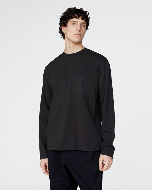 Heavyweight Jersey Long Sleeve Crew - Black