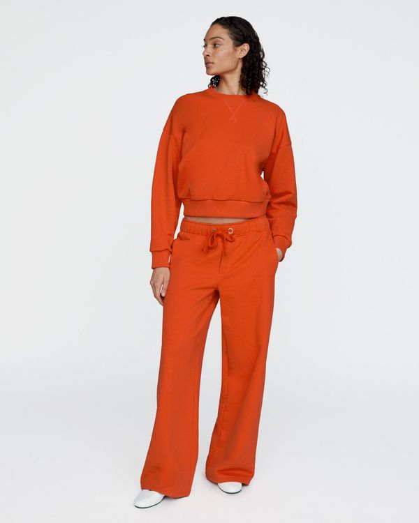 French Terry Open Bottom Sweatpants - Tomato