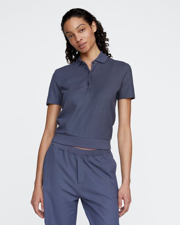 Pima Cotton Pique Short Sleeve Polo - Dusk Blue