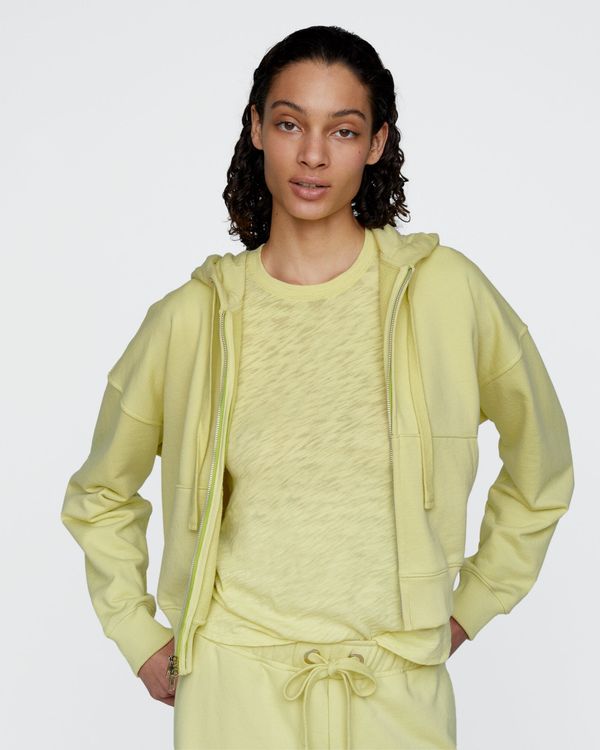 French Terry Zip-Up Hoodie - Mellow Yellow