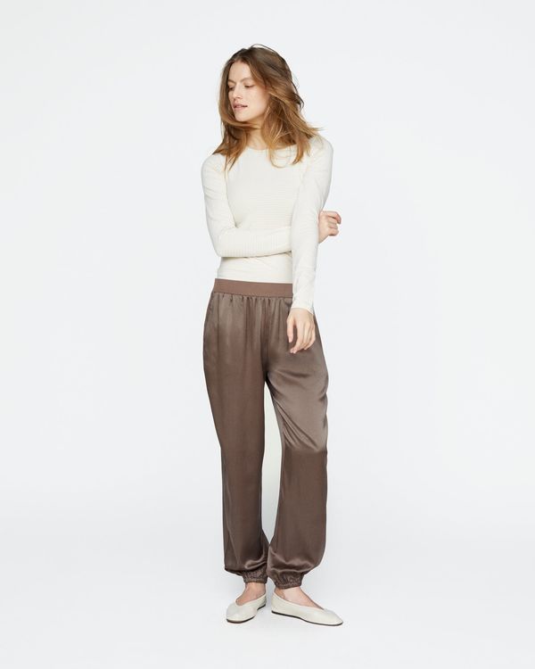 Silk Charmeuse Jogger - Cedar