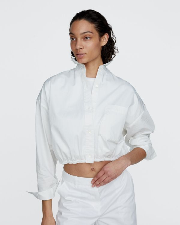 Cinched Waist Shirt - White