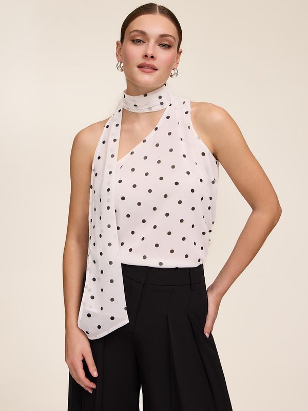 Polka-Dot Top With Scarf