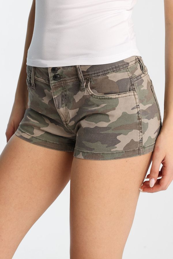 Low Rise Twill Mini Shorts