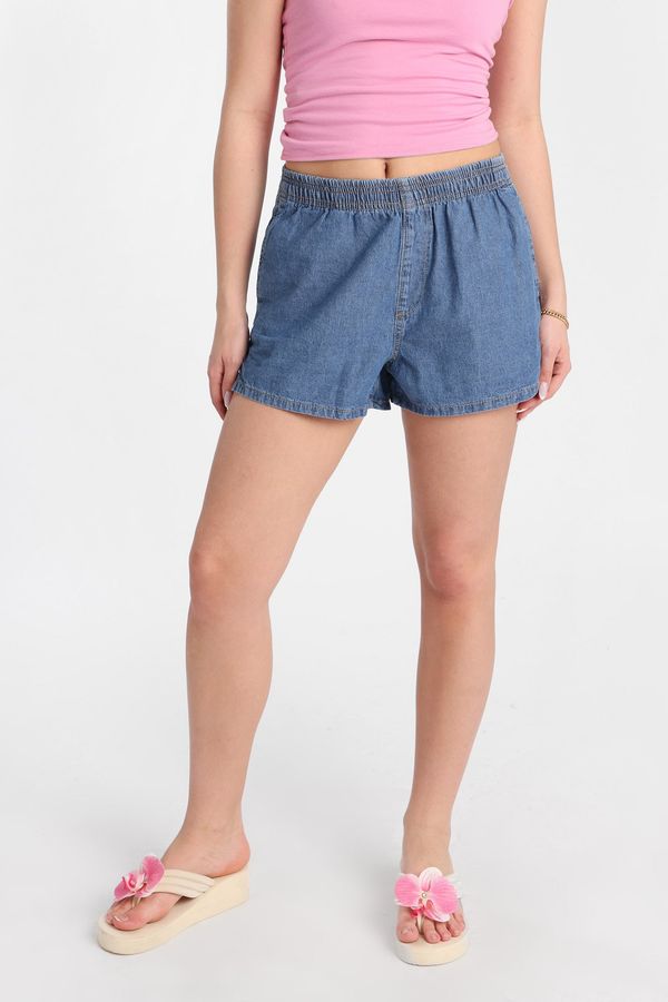 Low Rise Denim Pull-On Shorts