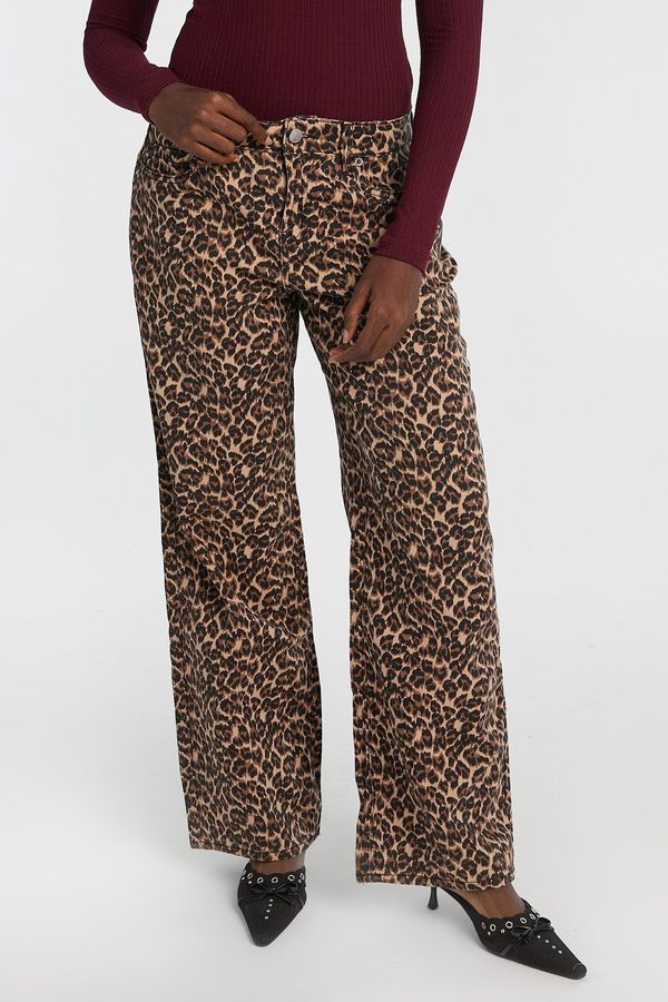 AERO Leopard Low Rise Baggy Jeans