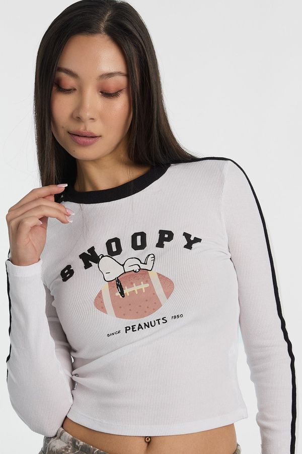 Peanuts Snoopy Football Graphic Long Sleeve Baby Tee
