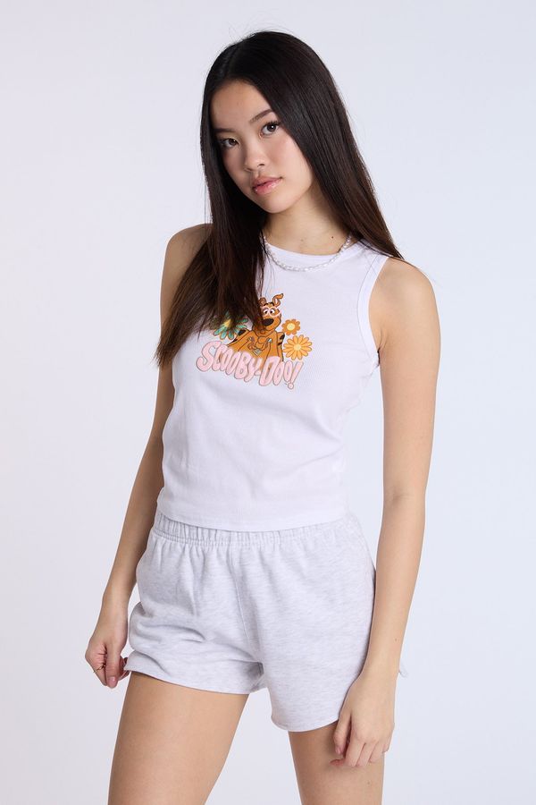 Scooby-Doo Graphic Ribbed High Neck Tank Top