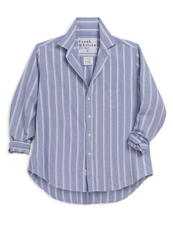 EILEEN Blue and White Stripe, Italian Flannel