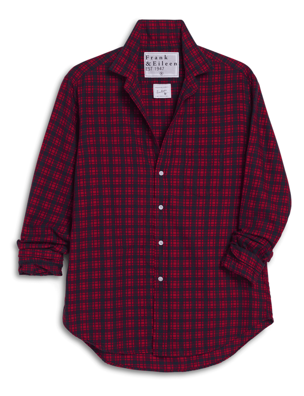 EILEEN Red and Navy Plaid, Italian Flannel