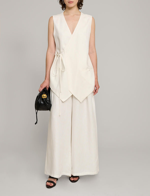 White Oversized Wrap Vest