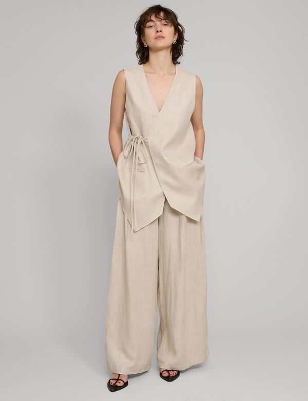 Oat Oversized Wrap Vest