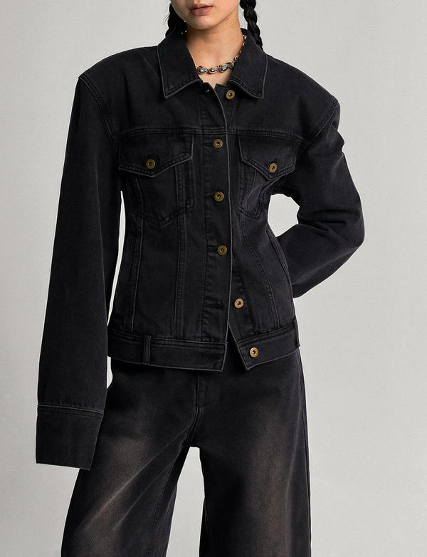 Hourglass Black Denim Jacket