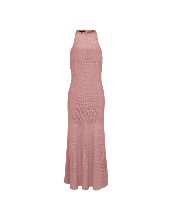 Knit Carmen Long Dress - Light Sweet Heart