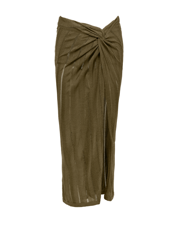 Knit Vis Long Skirt - Evergreen