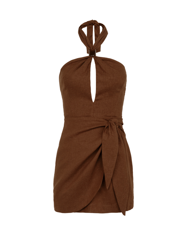 Luna Short Dress - Brown