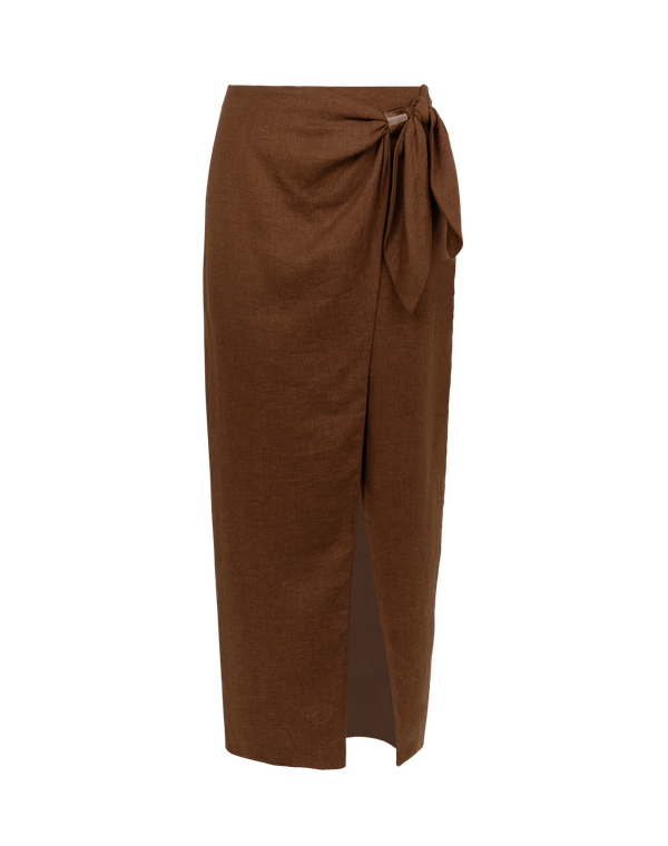 Luna Midi Skirt - Brown