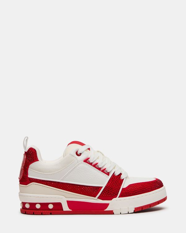 SKATER RED/WHITE RHINESTONES