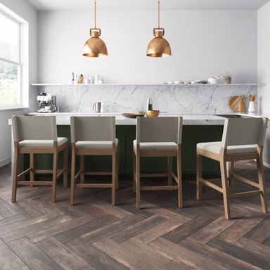 Wood Counter Height Bar Stools Light Brown Flax (Set of 4)