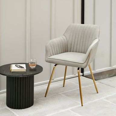 Darcy Office Swivel Chair - Soft Beige with Gold legs