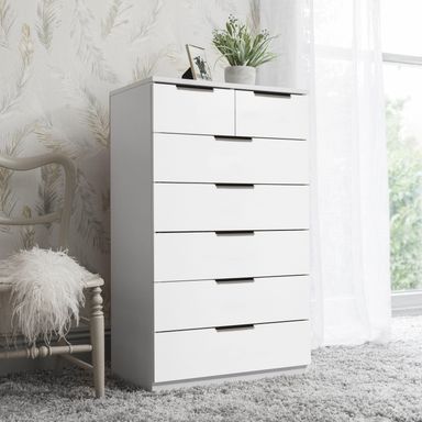 Essie Tall 7 Drawer Chest of Drawers - White