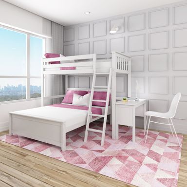 Twin Over Full L-Shaped Bunk Bed With Desk