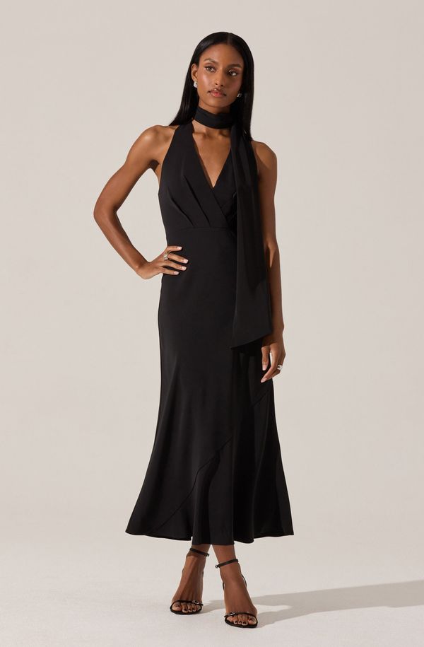 Hilaire Halter Midi Dress