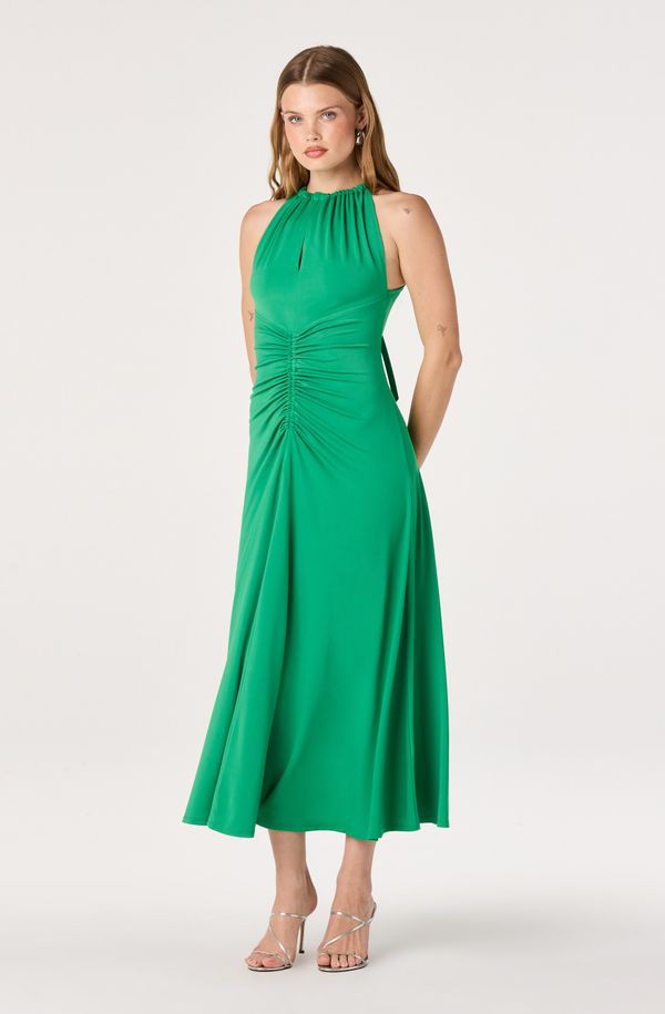 Mallory Ruched Halter Maxi Dress