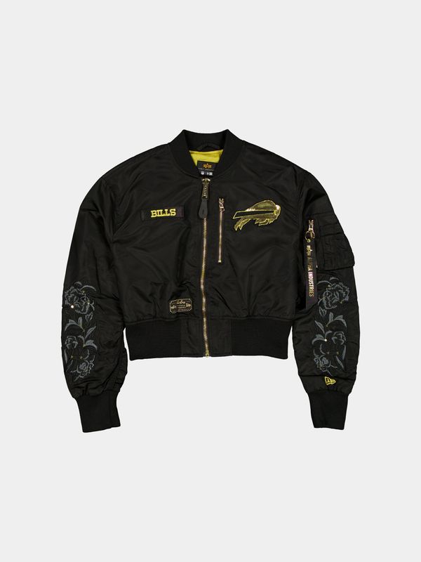 BUFFALO BILLS X ALPHA X NEW ERA L-2B CROPPED BOMBER JACKET WOMENS