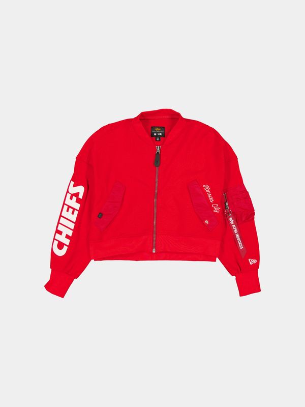 KANSAS CITY CHIEFS X ALPHA X NEW ERA L-2B FRENCH TERRY JACKET WOMENS