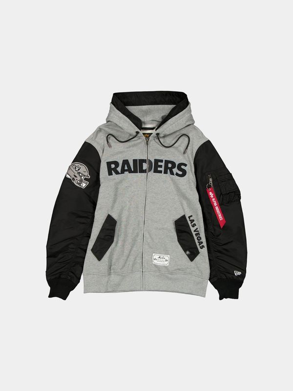 LAS VEGAS RAIDERS X ALPHA X NEW ERA MA-1 ZIP UP HOODIE