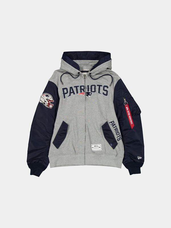 NEW ENGLAND PATRIOTS X ALPHA X NEW ERA MA-1 ZIP UP HOODIE