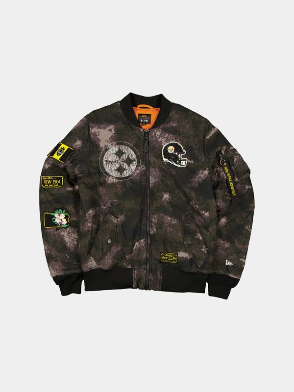 PITTSBURGH STEELERS X ALPHA X NEW ERA MA-1 BOMBER JACKET (BLACK CAMO)