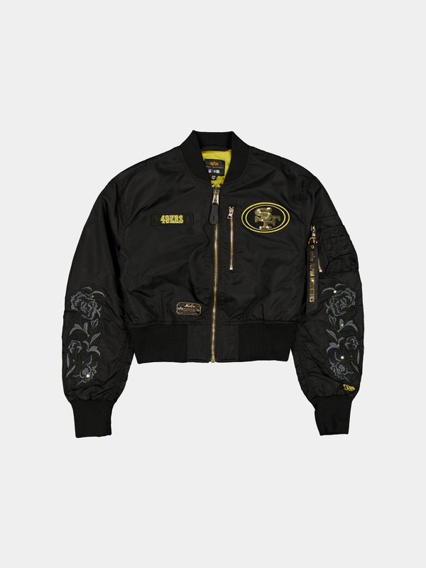 SAN FRANCISCO 49ERS X ALPHA X NEW ERA L-2B CROPPED BOMBER JACKET WOMENS