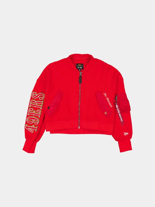 SAN FRANCISCO 49ERS X ALPHA X NEW ERA L-2B FRENCH TERRY JACKET WOMENS