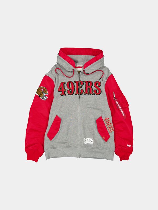 SAN FRANCISCO 49ERS X ALPHA X NEW ERA MA-1 ZIP UP HOODIE
