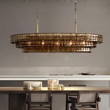 Riviera Vintage Glass Dining Room Chandelier