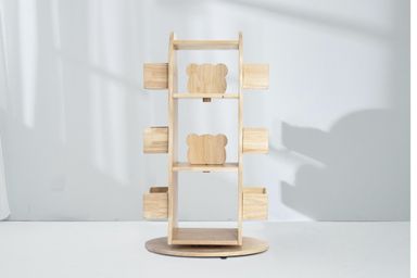 Revolving Solid Wood Bookcase