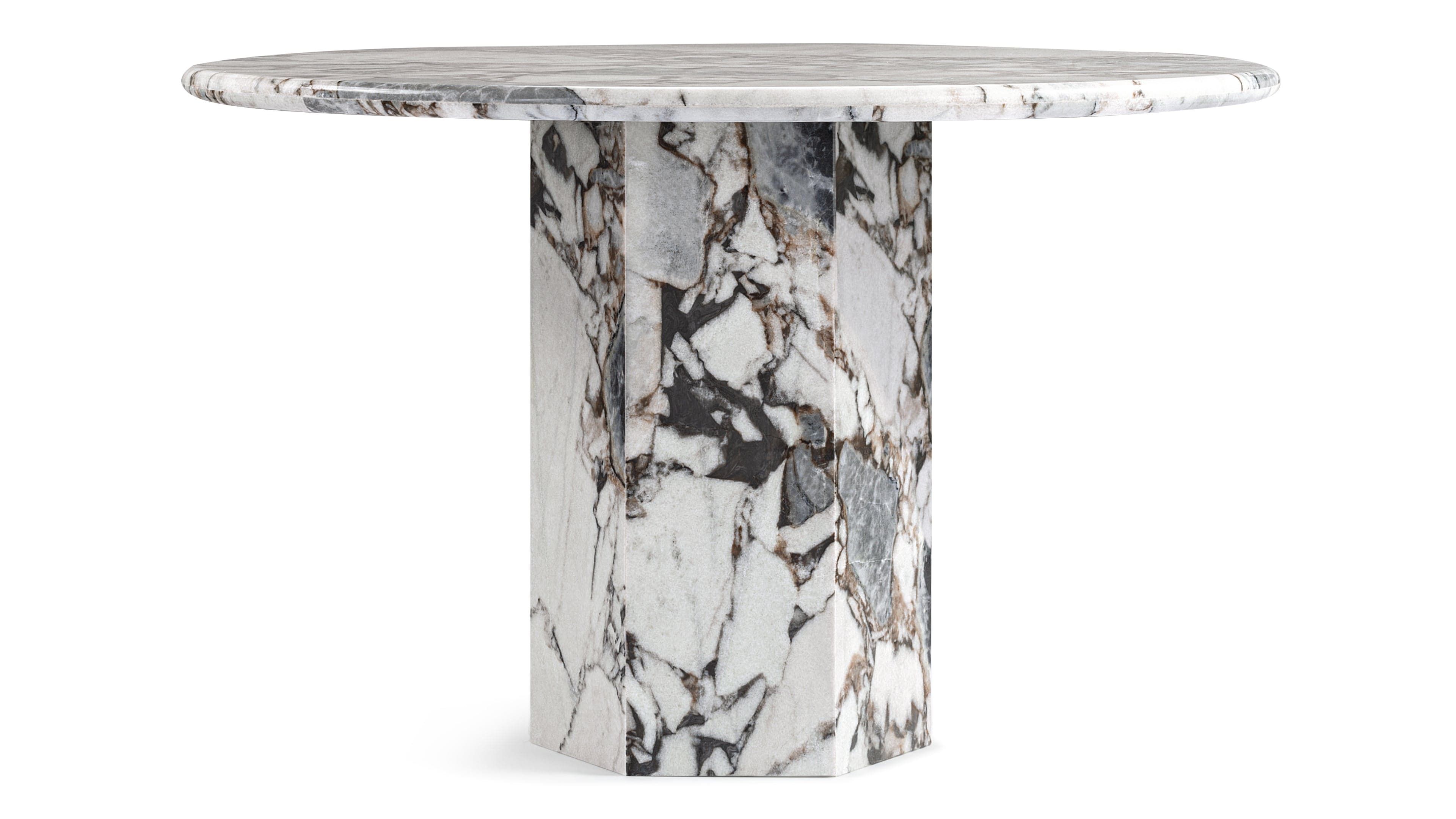 Saga 47-Inch Round Dining Table in Modellato Marble