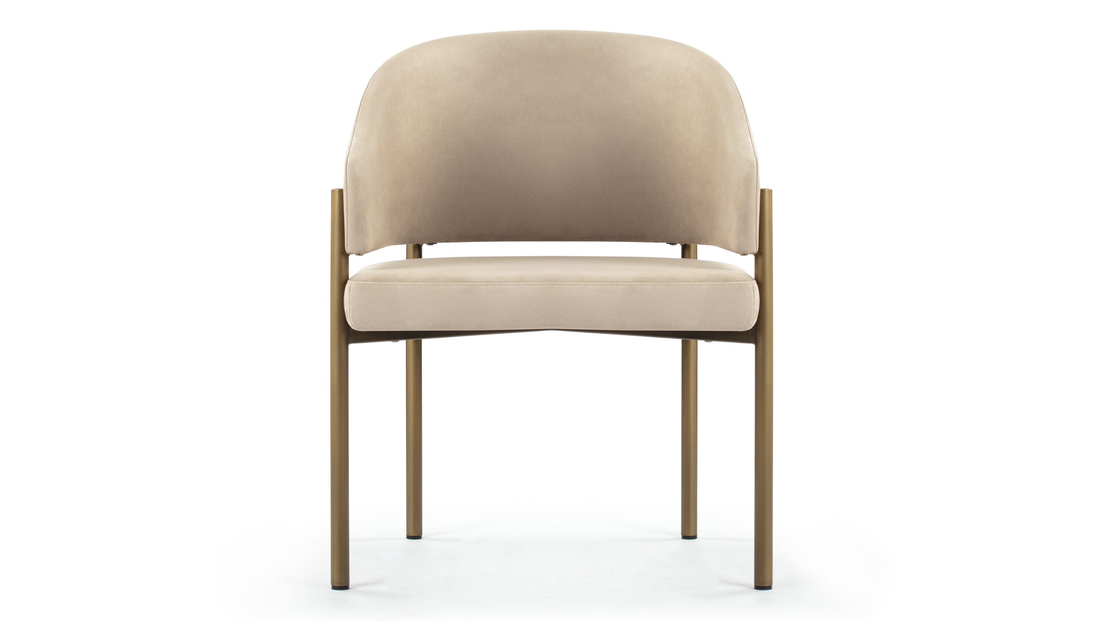 Esme Dining Chair - Latte Vegan Suede & Brass