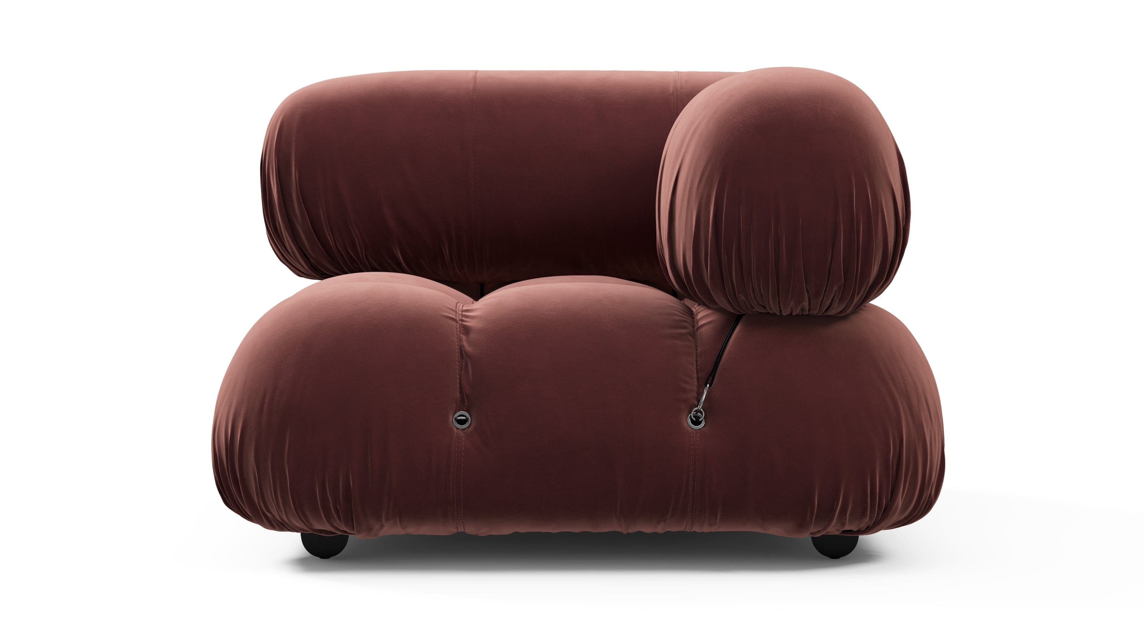 Mario Bellini Bellini Right Corner Module in Maroon Velvet