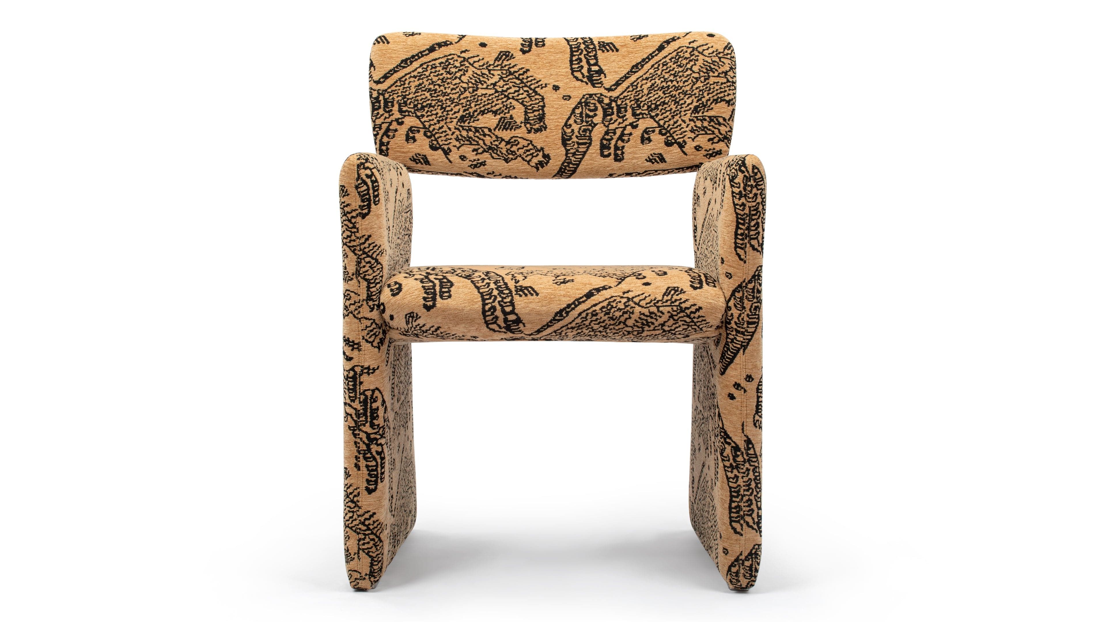 Luxury Crown Armchair in Tiger Mountain Chenille Fabric